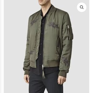 All Saints Kyushu Embroidered Floral Bomber Jacket